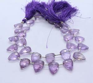 Perles d'améthyste rose naturelle facettées en forme de triangle 8x12-9x13MM, perles de pierres précieuses d'améthyste rose de 8 pouces pour la fabrication de bijoux en gros - Product Image 5