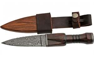 Handcrafted Damascus Steel Symmetrical Kitchen <b>Carving</b> <b>Knife</b> Wooden Sheath - Product Image 2