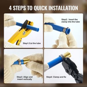 Raccordi per tubi in ottone da 1/2 pollice, 45 pezzi, connettori a innesto rapido, include 15 raccordi dritti, 15 gomiti, 15 raccordi a T per sistemi pneumatici. - Product Image 4