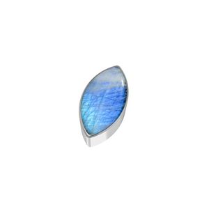 Pendentif de luxe en argent sterling 925 plaqué argent, avec pierre de lune arc-en-ciel classique, formes variées, serti dans une chaîne à maillons avec fermoir à ressort - Product Image 4