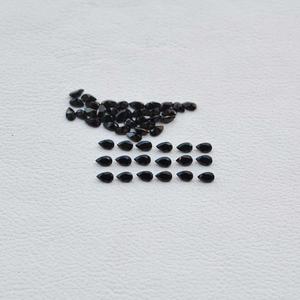 Piedra Preciosa Suelta Personalizada de Ónice Negro Natural de 4 mm, 6 mm, 8 mm, 10 mm, Forma de Pera Facetada, Calidad AAA, Joyería de Ónice de Fabricante de la India - Product Image 3