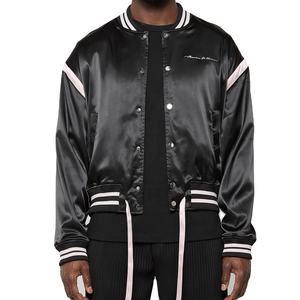 Blouson aviateur de baseball en satin personnalisé pour hommes Blouson élégant de baseball en chenille brodé universitaire Varisty pour hommes - Product Image 1