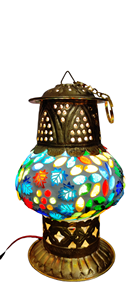 Lámpara de Mosaico de Vidrio Marroquí con Acabado en Metales Delicados, Hecha a Mano, Portátil, Decoración para Navidad, Bodas y Hogar, DMO-017 - Product Image 5