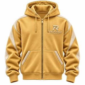 Sweat à capuche zippé pour homme, coupe classique, en molleton sportif, avec logo imprimé par transfert thermique sur le devant - Product Image 4