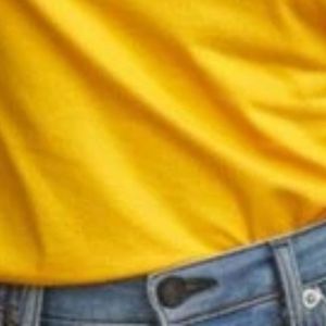 Mustard <b>Yellow</b> Women's Denim <b>Tshirt</b> Navy Blue Casual Short Sleeve Crew Neck Eco-Friendly Breathable Tee Spring/Summer Fashion - Product Image 3