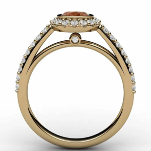 Bague de fiançailles pour femme en or massif 18 carats avec diamant rond taille brillant, style classique - Product Image 3