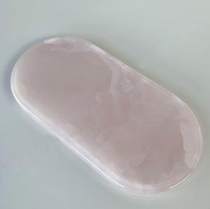 Bandeja de resina de mármol rosa, ovalada, decorativa, para joyas, organizadora multiusos, accesorio moderno para la decoración del hogar, en tendencia. - Product Image 2