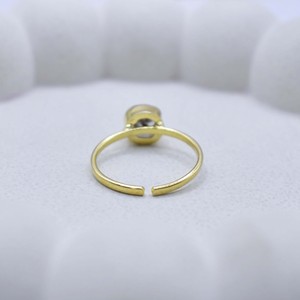 Raw Herkimer Diamond Adjustable <b>Ring</b> Gold Plated Collet Set Natural <b>Crystal</b> Handmade Minimalist Birthstone <b>Ring</b> Gift for Women - Product Image 5