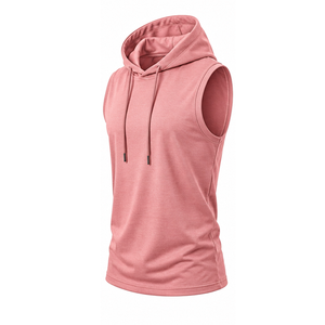 Mens Sleeveless Gym <b>Hoodie</b> Cotton Fleece Athletic Training Workout Apparel Custom Logo OEM ODM Supplier Sleeveless Hoodies - Product Image 4