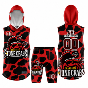 Conjunto de Uniforme de Fútbol 7v7 Sublimado Personalizado para Hombre, Jersey sin Mangas con Capucha, Pantalones Cortos de Compresión, Secado Rápido, Transpirable, Alta Calidad - Product Image 3