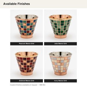Portavelas de Cobre Hecho a Mano de 14 cm con Diseño de Pavón Meena Grid, Auténtico Diseño Meenakari para Decoración del Hogar, Hoteles, Bodas, Regalos de Mesa - Product Image 5