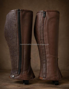 High Quality Custom Leather <b>Half</b> <b>Chaps</b> Cowhide Equestrian Riding Gaiters Factory Direct Horse <b>Chaps</b> B2B LHC-0021 - Product Image 4