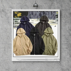 Sweat à capuche zippé style streetwear pour homme, veste décontractée à capuche en tissu doux avec fermeture éclair intégrale et coupe décontractée élégante pour le quotidien - Product Image 5