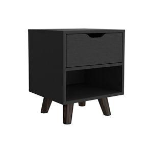 Crail Nightstand with 1 <b>Open</b> <b>Storage</b> Shelf and 1 Drawer Features Wooden Legs - Product Image 6