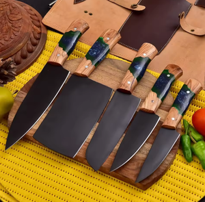ชุดมีดเชฟเหล็กกล้าคาร์บอนสูง 5 ชิ้น LEGACY BLADES พร้อมด้ามไม้แบบใช้ได้ทั้งสองมือ ใบมีดตรงทนทาน - Product Image 2