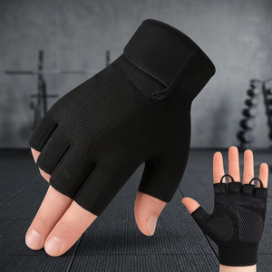 Gants de sport demi-doigts en néoprène respirant avec paume rembourrée unisexe pour l'entraînement et les activités physiques, gants de gym respirants en PU - Product Image 5