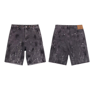 Pantalones Cortos para Hombre, Lavado Ácido, Color Sólido, 100% Algodón, Transpirables, Casuales, MOQ Bajo, Nueva Llegada, Gran Venta - Product Image 3