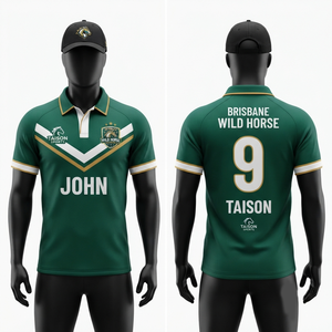 Maillot de rugby personnalisé en polyester 180 GSM, rouge, blanc, bleu marine, avec empiècements contrastants, impression par sublimation, uniforme d'équipe - Product Image 1