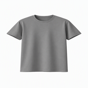 T-shirt pour homme bleu clair à col rond et manches courtes, coupe ample, couleur unie, tricoté, style streetwear décontracté, 100% polyester, personnalisable - Product Image 6