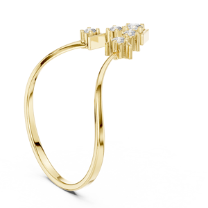 Anillos minimalistas de oro macizo de 14k con diamantes de corte redondo para mujer, para regalo, compromiso, aniversario, boda - Product Image 4