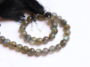 Cuentas Redondas Facetadas de Labradorita Natural AAA de 7-8 mm, Cuentas de Piedras Preciosas de Labradorita, Cuentas Redondas de Labradorita de 10 Pulgadas para Hacer Joyas - Product Image 2