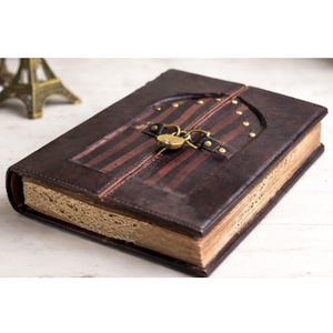 Antique Handmade Hardcover Leather Door Journal <b>Lock</b> Key Vintage Style Unique <b>Diary</b> Genuine Leather Writing Notebook Graduation - Product Image 6