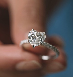 1.80 TC Heart Cut Moissanite Diamond <b>Solitaire</b> <b>Ring</b> 925 <b>Silver</b> 14K Gold Plated Elegant Minimalist Engagement Wedding <b>Ring</b> - Product Image 1