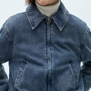 Veste en jean oversize pour femme, respirante, coupe ample, décontractée, en mélange de coton, style streetwear, vêtements personnalisés, OEM ODM, usine en gros - Product Image 6