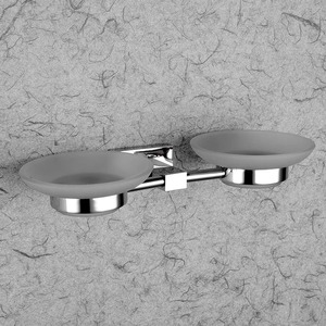 Porte-savon moderne en métal, acier inoxydable, pour salle de bain, avec un design contemporain surélevé - Product Image 3