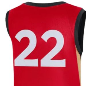 Maillot de basket-ball rouge et noir pour hommes, sans manches, uniforme d'équipe athlétique, vêtements de sport légers, respirants, pour entraînement et match - Product Image 4