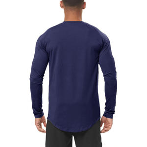 Vêtements de sport pour la salle de sport en plein air, t-shirt de sport, t-shirt de course à manches longues pour hommes, t-shirt en polaire respirant et écologique, t-shirt à col rond pour hommes - Product Image 2
