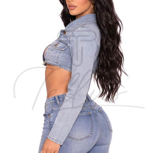 Top Corto de Mezclilla Personalizado para Mujer, Sexy, Veraniego, sin Mangas, Ajustado - Product Image 4