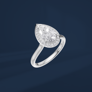Anillo de Platino con Diamante Cultivado en Laboratorio de Corte Pera de 2.00ct, Diseño Elegante con Tiras Cruzadas, Anillo de Aniversario, Precio de Fábrica DIFF - Product Image 1