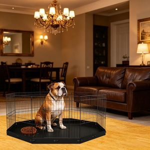 Corral de Acero Impermeable para Mascotas con Cierre de Botón, Diseño de Animales, Recinto para Sala de Estar, Jaula de Acero para Cerdos, Puerta para Mascotas - Product Image 6
