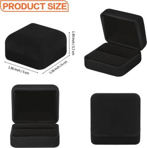 Pieces Velvet Metal Wedding Ring <b>Box</b>, Elegant Jewelry <b>Earring</b> Studs Gift <b>Box</b> for Women Girl, Ring Holder - Product Image 3
