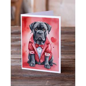 Cane Corso My Valentine Whimsical A7 Blank <b>Greeting</b> <b>Cards</b> Pack of 8 with Envelopes 5x7 <b>Note</b> Size - Product Image 2