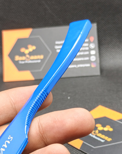 New Premium Blue Color Non-Folding Barber Straight Cut Shaver <b>Head</b> Single Edge Imported Stainless Steel Replaceable Blade Face - Product Image 2