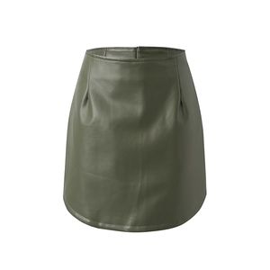 Jupes décontractées sur mesure pour femmes en cuir véritable gaufré, coupe droite, longueur genou, respirantes, service OEM - Product Image 2