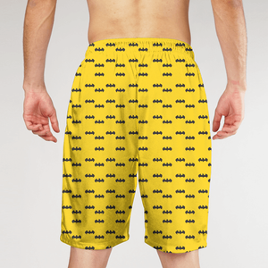 Short de bain pour homme à motif géométrique, séchage rapide, taille à cordon, décontracté, bleu marine avec imprimé blanc - Product Image 4