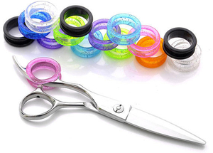 Anneaux de doigt en silicone noir de haute qualité à prix abordable, compatibles avec tous les ciseaux de coiffure pour salons, en caoutchouc noir. - Product Image 6