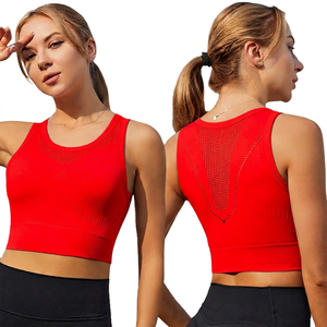 Lightweight Breathable Women's Sports Bra With Mesh Back Design <b>Pink</b> Active Wear <b>Crop</b> <b>Top</b> - Product Image 2