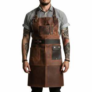 Heavy Duty Leather <b>Apron</b> for <b>BBQ</b> Grill Kitchen Heat Resistant Bulk Wholesale Supplier Vintage Handmade Leather <b>Apron</b> LPN-0226 - Product Image 2