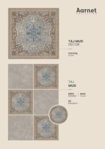 Baldosa de porcelana mate con textura esculpida de 600x600 mm para conceptos de suelos residenciales y comerciales de alta gama - Product Image 3