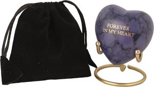 Urne funéraire artisanale en aluminium en forme de cœur violet, moderne, luxueuse, écologique, durable, 60 ml, vase de table |   Usine - Product Image 2