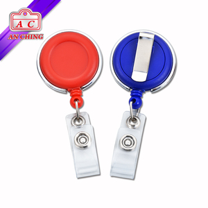 60cm Nylon Pull Cord Square Shape Hard <b>Plastic</b> Retractable Badge Reel - Product Image 2