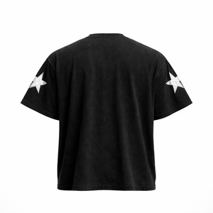 เสื้อยืดแขนสั้นสีดำสำหรับผู้ชาย พิมพ์ลายกากบาทสีแดงด้านหลัง ลายเรขาคณิต ลำลอง คอกลม ทรงปกติ ผ้าฝ้าย 100% ระบายอากาศได้ดี น้ำหนัก 220 กรัม - Product Image 6