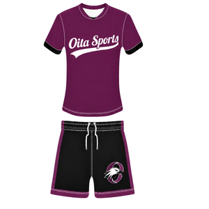 Ensemble short et maillot de football violet à manches courtes – Tenue de sport athlétique pour l'entraînement et les matchs d'équipe - Product Image 1