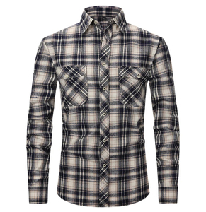 Fabricación Personalizada OEM: Esmoquin de Franela a Cuadros de Algodón para Hombre, Corte Holgado, Antiarrugas, Transpirable, Suave para Primavera - Product Image 4