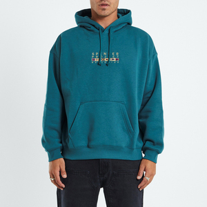 เสื้อฮู้ดดี้ผู้ชายพรีเมียม ผ้าฝ้ายฟลีซ 100% สีเขียวน้ำทะเล รุ่น 2026  เสื้อกันหนาวสไตล์สตรีทแวร์รักษ์โลก พร้อมโลโก้แบบกำหนดเอง ความคมชัดสูง - Product Image 1