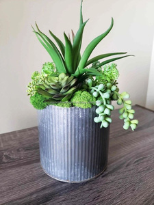 ถังโลหะสำหรับปลูกต้นไม้กลางแจ้ง,กระถางดอกไม้ทำจากโลหะกัลวาไนซ์ - Product Image 2